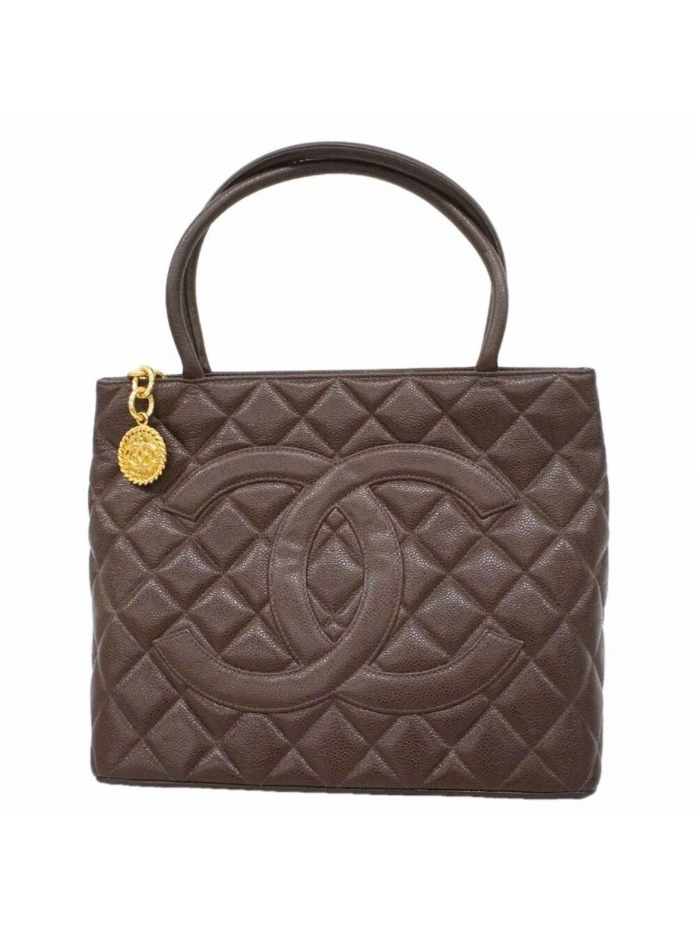 Chanel Tote Reissue Caviar Leather Dark Brown Gold